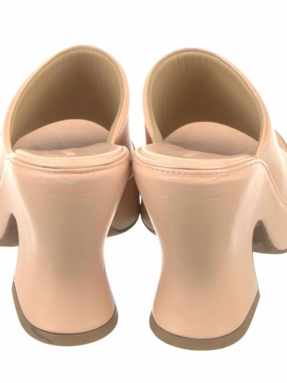 Bottega Veneta Wedge macaroon blush Pink Platform Mule Heels 37.5